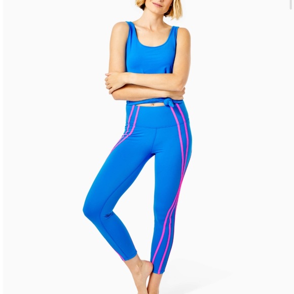 Legging Lilly Pulitzer Luxletic Weekender - Bleu Iris Pop Up Gelées Be Jammin - Taille XS Neuf Avec étiquettes